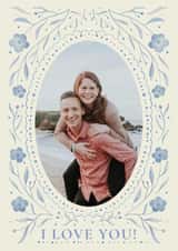 Personalised Anniversary Photo Card created by Zove Ahh - Pretty Anniversary Card – Watercolour Floral – I Love You