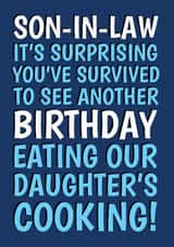 Cheeky Birthday Card - For Son-In-Law - Daughter's Cooking Joke created by @Cupsie's Creations