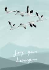 Cute Leaving Card - Sorry You're Leaving - Birds created by Becca Hall illustration