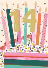 Classic Birthday Card - 14th - Cake And Candles created by Louise Tiler