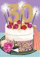 Classic Birthday Card - 30th - Cake And Spaklers created by Louise Tiler