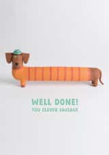 Funny Congratulations Card - Dachshund - Clever Sausage created by Redback Cards