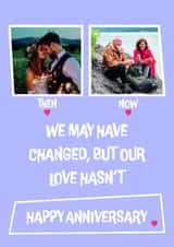 Personalised Anniversary Photo Card created by size3art - Classic Anniversary Card - Then And Now