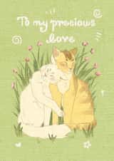 Cute Romantic Cats Couple In Love Hugging Cosy created by velvetswaan