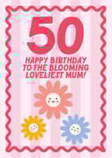 Cute Birthday Card - For Mum - 50th - Blooming Lovely created by Blush & Blossom 