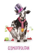 Punny Birthday/Just Because Card - Cosmopolitan - Cow Pun created by Citrus Bunn