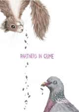 Cute Wedding Card - Partners In Crime - Squirrel created by Citrus Bunn