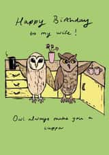 Cute Birthday Card - For Wife - Owls created by YAMS