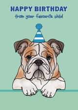 Cute Birthday Card - Bulldog created by Choo Choo