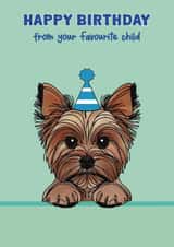 Cute Birthday Card - Yorkshire Terrier created by Choo Choo
