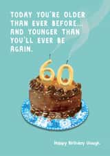 Cheeky 60th Birthday Card - Cake - For Him created by Holly Fox