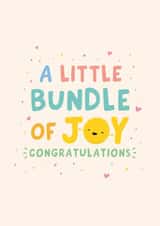 Cute New Baby Card - Little Bundle Of Joy - Unisex created by Macie Dot Doodles