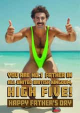 Funny Father's Day Card - Borat - Number One Father created by Shower Thoughts