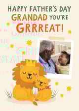 Personalised Father's Day Photo Card created by Lemon and Sugar  - Cute Father's Day Card - For Grandad - You're Great