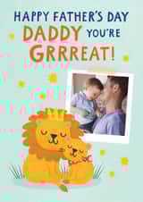 Personalised Father's Day Photo Card created by Lemon and Sugar - Cute Father's Day Card - For Daddy - You're Great