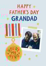 Personalised Father's Day Photo Card created by Lemon and Sugar  - Classic Father's Day Card - For Grandad - My Hero