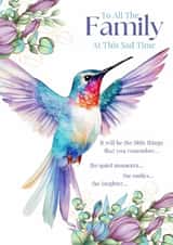 Hummingbird Sympathy Card for Family – Deepest Condolences Card created by Glen Ogal