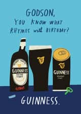 Funny Birthday Card - For Godson - Guinness created by Alice Mole Illustration