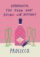 Funny Birthday Card - For Goddaughter - Prosecco created by Alice Mole Illustration