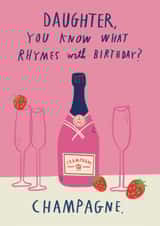 Funny Birthday Card - For Daughter - Champagne & Strawberries created by Alice Mole Illustration