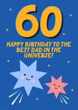 Cute 60th Birthday Card - For Dad - Stars created by Blush & Blossom 
