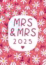Fun Wedding Card - Mrs & Mrs - Flowers created by Pilea Press