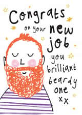 Funny New Job Card - For Him - Ginger Beard created by Bow & Bell