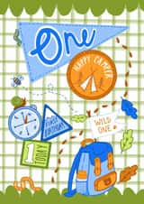 Fun 1st Birthday Card - For Him - Camper created by Poppy Jane Prints