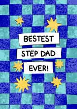 Classic Father's Day/Birthday Card - Bestest Step Dad - Stars created by The Playful Indian