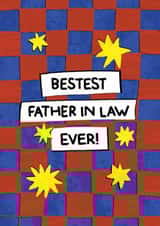 Classic Father's Day/Birthday Card - Bestest Father In Law Ever! - Stars created by The Playful Indian