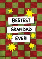 Classic Father's Day/Birthday Card - Bestest Grandad Ever! - Checkerboard created by The Playful Indian