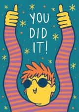 Cute Congratulations Card - You Did It - Thumbs Up created by Lucy Mulligan