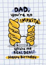 Cute Birthday Card - For Dad - Pasta Pun created by The Playful Indian