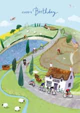 Classic Birthday Card - Cycling - Bikes created by Ling Design
