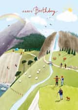 Classic Birthday Card - Hiking - Mountains created by Ling Design