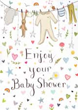 Cute New Baby Card - Enjoy Your Baby Shower created by Love Lucy Illustration