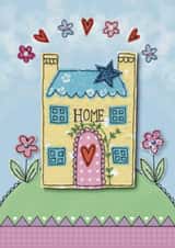 Cute New Home Card - Fabric House created by Spells and Spindles