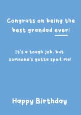 Funny Birthday Card - Best Grandad - Spoil Me created by @Laura Lonsdale Designs