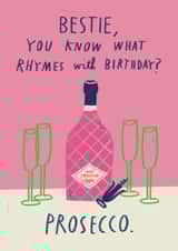Funny Birthday Card - For Best Friend - Prosecco created by Alice Mole Illustration