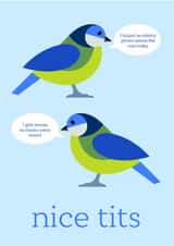 Nice Tits! Funny rude bird card for friend or partner created by Fourteen Two Design