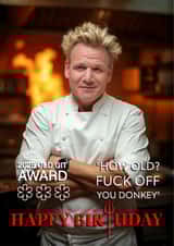 Funny Birthday Card - Gordon Ramsay - Old Git Award created by Shower Thoughts