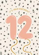Classic Birthday Card - 12th - Balloons created by The Pattern Press