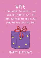 Funny Birthday Card - For Wife - Link created by @Laura Lonsdale Designs