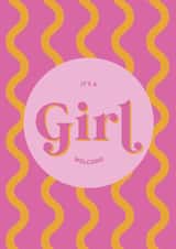 It's a girl welcome new baby card created by Holmes Design Co.