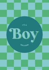 It's a boy welcome new baby card created by Holmes Design Co.