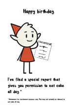 Alfur kids birthday card from the Netflix series Hilda. created by #TrueStory Designs
