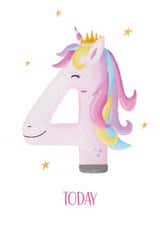 Cute 4th Birthday Card - Magical Unicorn - For Her created by Treasure and Blossom