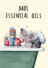 Funny Fathers Day Card - Essential Oils - Dog created by Bewilderbeest