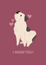 I Woof You! • Dog Anniversary Birthday Card • Jask Russell Terrier • Love Card created by Woof by Hollie