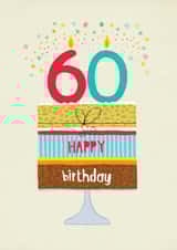 Classic 60th Birthday Cake Card - Cake - Candles created by Pencilface